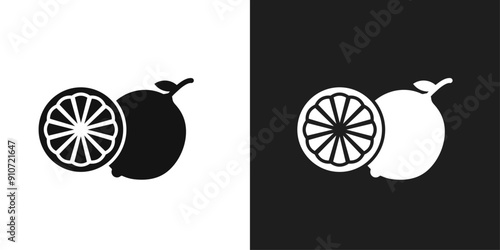 Lemon icon line art vector