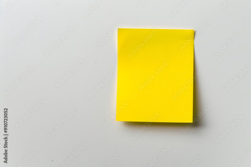 Yellow sticky note on a white background Yellow sticky note on a white background
