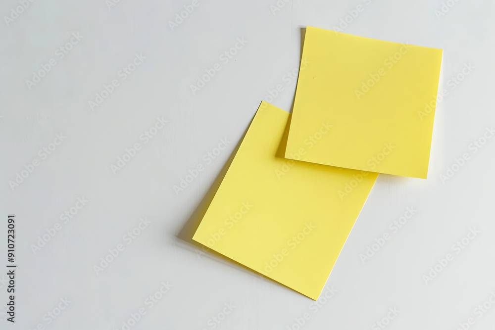 Yellow sticky note on a white background Yellow sticky note on a white background