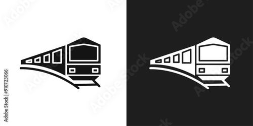 Train icon line art vector