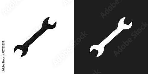 Wrench icon line art vector