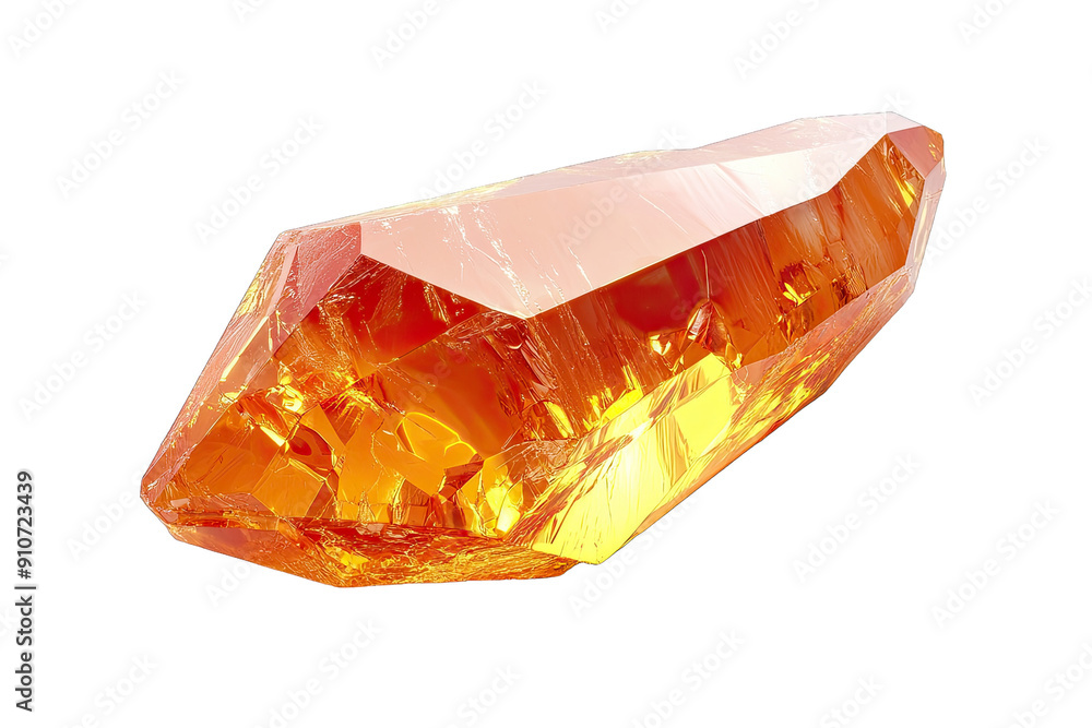 A stunning amber crystal showcasing vibrant orange hues and intricate facets, perfect for design and natural beauty themes. A stunning amber crystal showcasing vibrant orange hues and intricate facets, perfect for design and natural beauty themes.