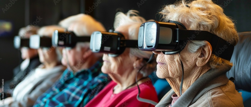 A group of seniors attending a technology workshop, staying updated with the latest gadgets A group of seniors attending a technology workshop, staying updated with the latest gadgets
