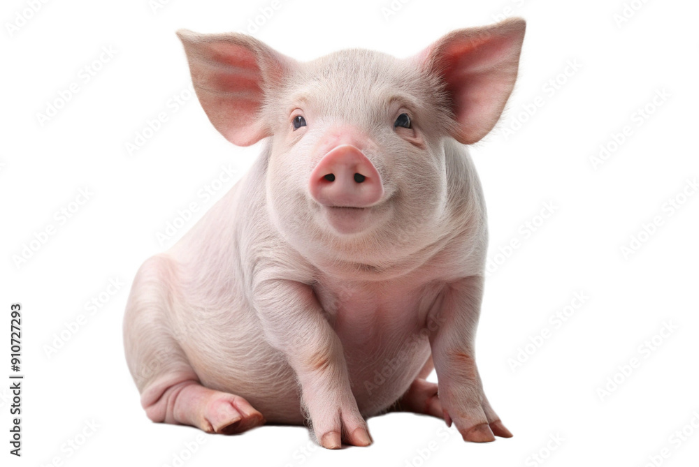 Pig, isolated on white background. Generative AI. Pig, isolated on white background. Generative AI.