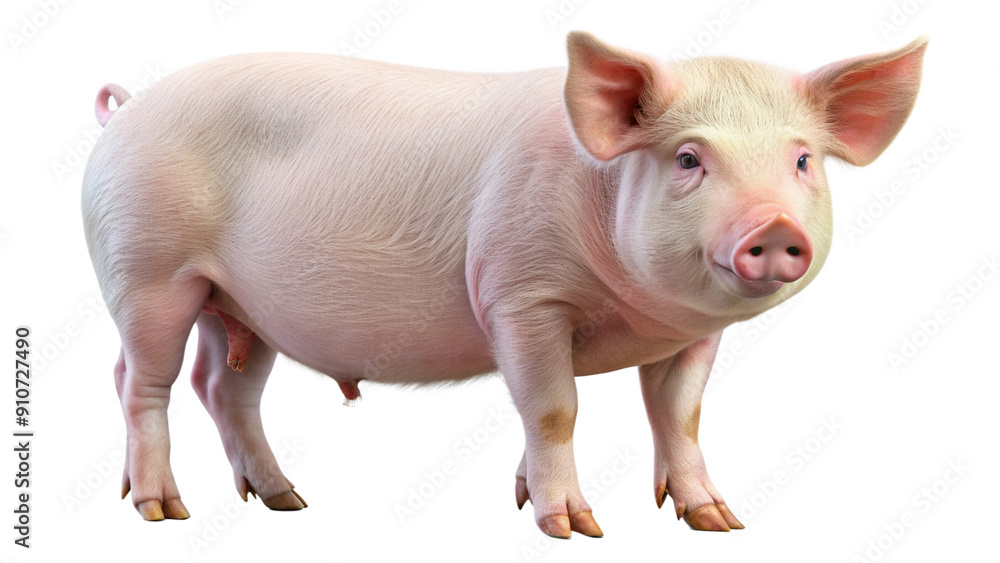 Pig, isolated on white background. Generative AI. Pig, isolated on white background. Generative AI.
