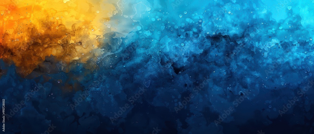 Fototapeta premium Serene Watercolor Gradient in Light Blue and Yellow with Subtle Texture