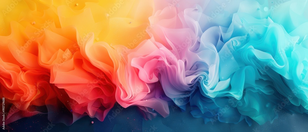 Obraz premium Serene Pastel Gradient with Abstract Watercolor Effect