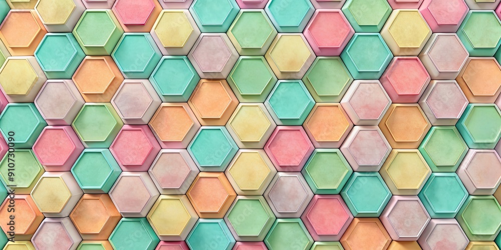 Colorful hexagonal tile pattern with a blend of pastel and vibrant hues, abstract, background, hexagon, tile, colorful Colorful hexagonal tile pattern with a blend of pastel and vibrant hues, abstract, background, hexagon, tile, colorful
