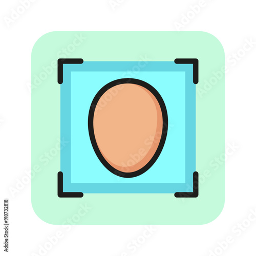 Face metrics line icon. Viewfinder, focus, portrait mode. Biometrics concept. Vector illustration can be used for topics like photographing, security, technology