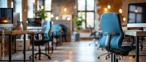 Wallpaper Mural Modern Office Setup with Ergonomic Chairs and Digital Devices for Productivity and Comfort Torontodigital.ca