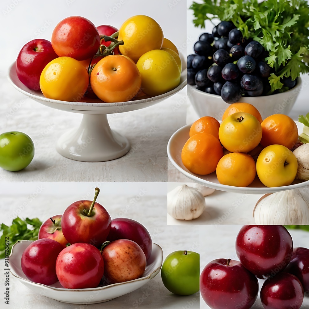 Different fresh fruits and vegetables flat lay on table top, fruits and vegetables collection food background Different fresh fruits and vegetables flat lay on table top, fruits and vegetables collection food background