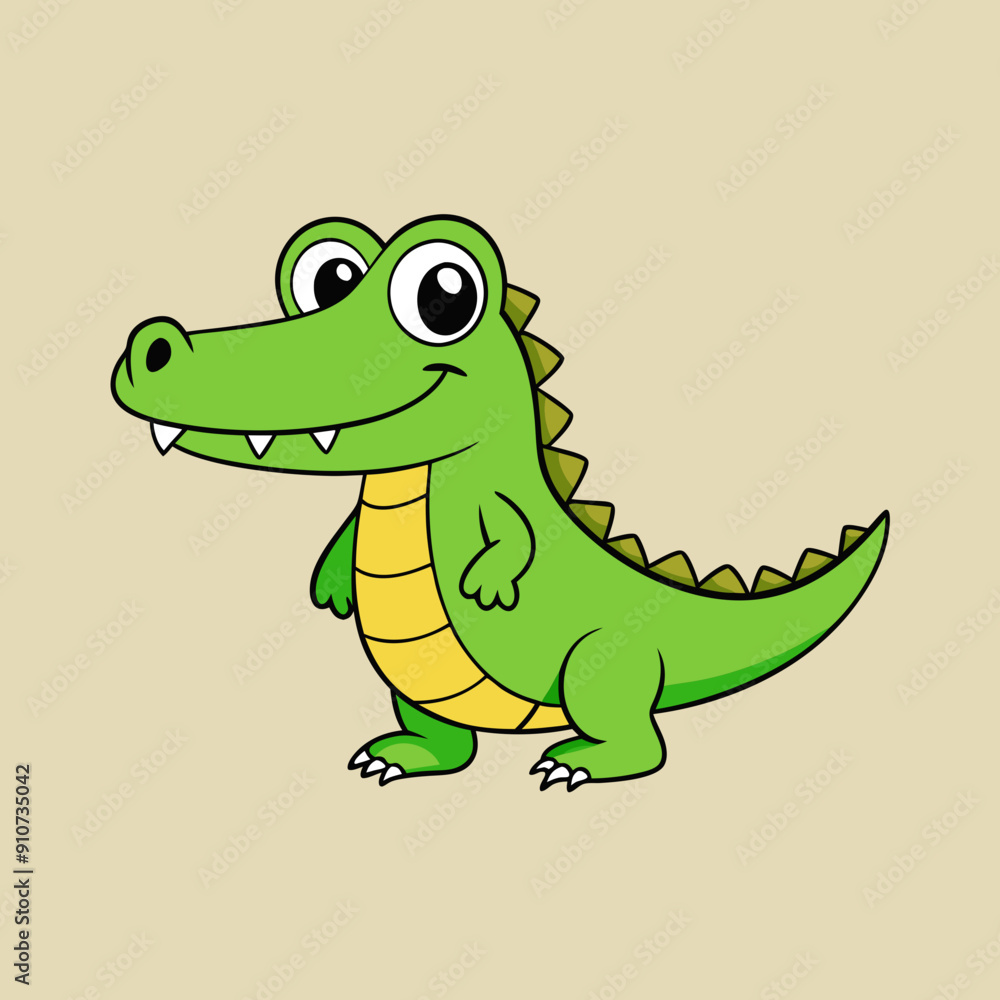 Naklejka premium Crocodile cartoon colour vector illustration design