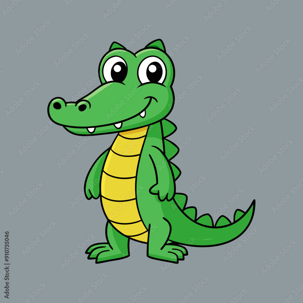 Naklejka premium Crocodile cartoon colour vector illustration design