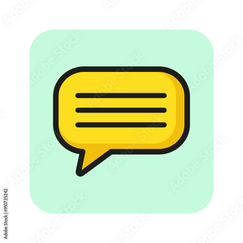Monologue line icon. Text in speech bubble. Dialog concept. Can be used for topics like message, chat, blog