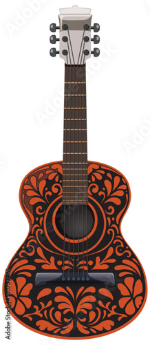 Decorative Mexican Guitar Illustration