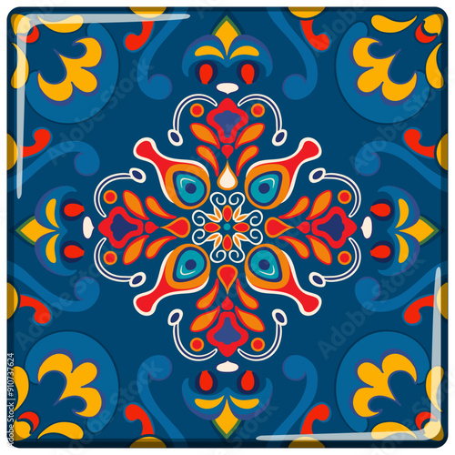 Colorful Mexican Tile Design