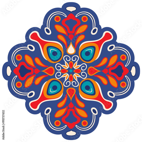 Colorful Mexican Folk Art Design