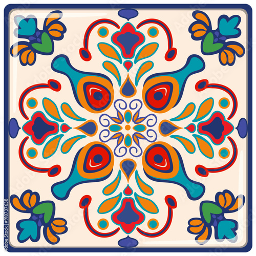 Colorful Mexican Tile Pattern