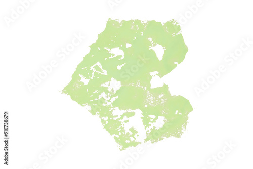 Green watercolor background. Artistic hand paint. Isolated on transparent background. 