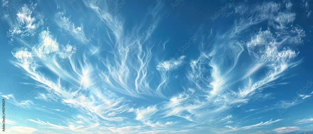 Serene Sky with Delicate Wispy Clouds Serene Sky with Delicate Wispy Clouds