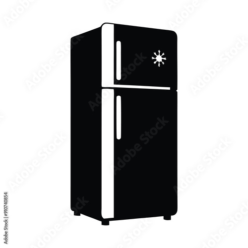 vector illustration of refrigerator silhouette
