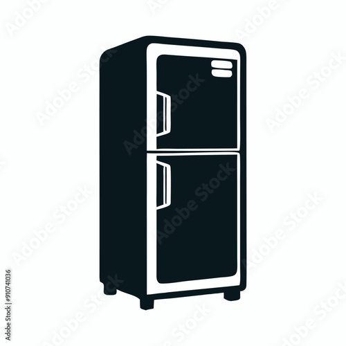 vector illustration of refrigerator silhouette
