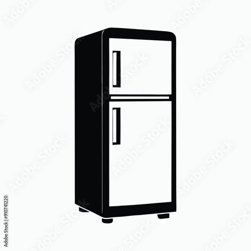 vector illustration of refrigerator silhouette
