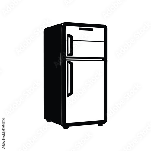 vector illustration of refrigerator silhouette
