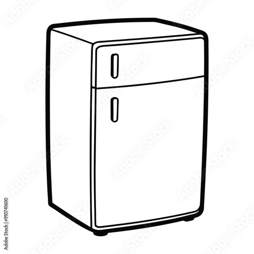vector illustration of refrigerator silhouette
