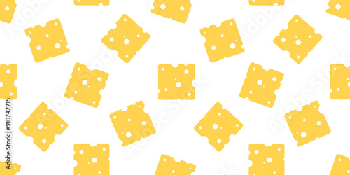 cheese slices seamless pattern print design vector illustration