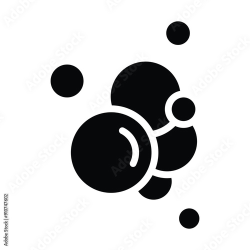 Soap bubble icon solid vector design in trendy style