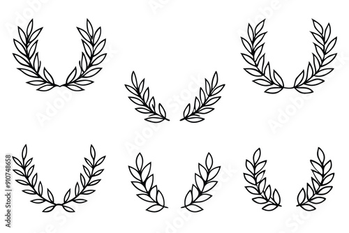 Laurel Wreath Line Art Elegant Minimalist Design for Contemporary Decor