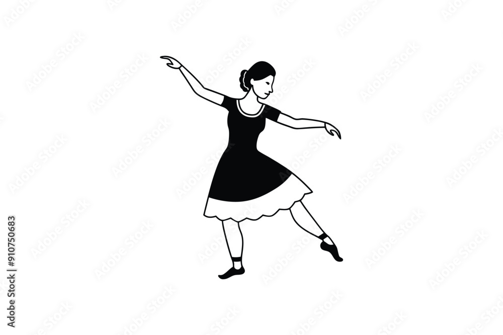 Fototapeta premium traditional dance silhouette Vector graphic style