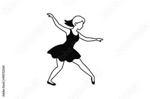 Dancing related many poses style Silhouette vector