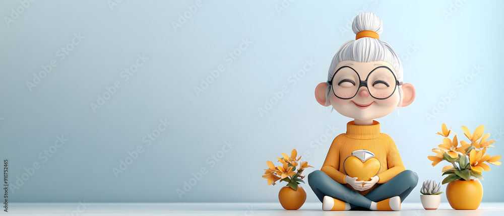 3d cartoonish happy retirement lifestyle illustration 3d cartoonish happy retirement lifestyle illustration