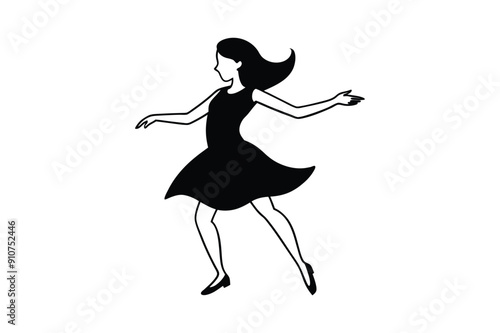 Dancing related many poses style Silhouette vector