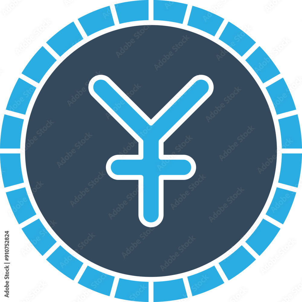 Obraz premium Yuan Currency Symbol Icon for Financial and Economic Applications