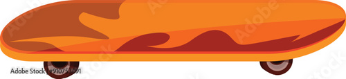 Orange skateboard isolated on white background for extreme sport