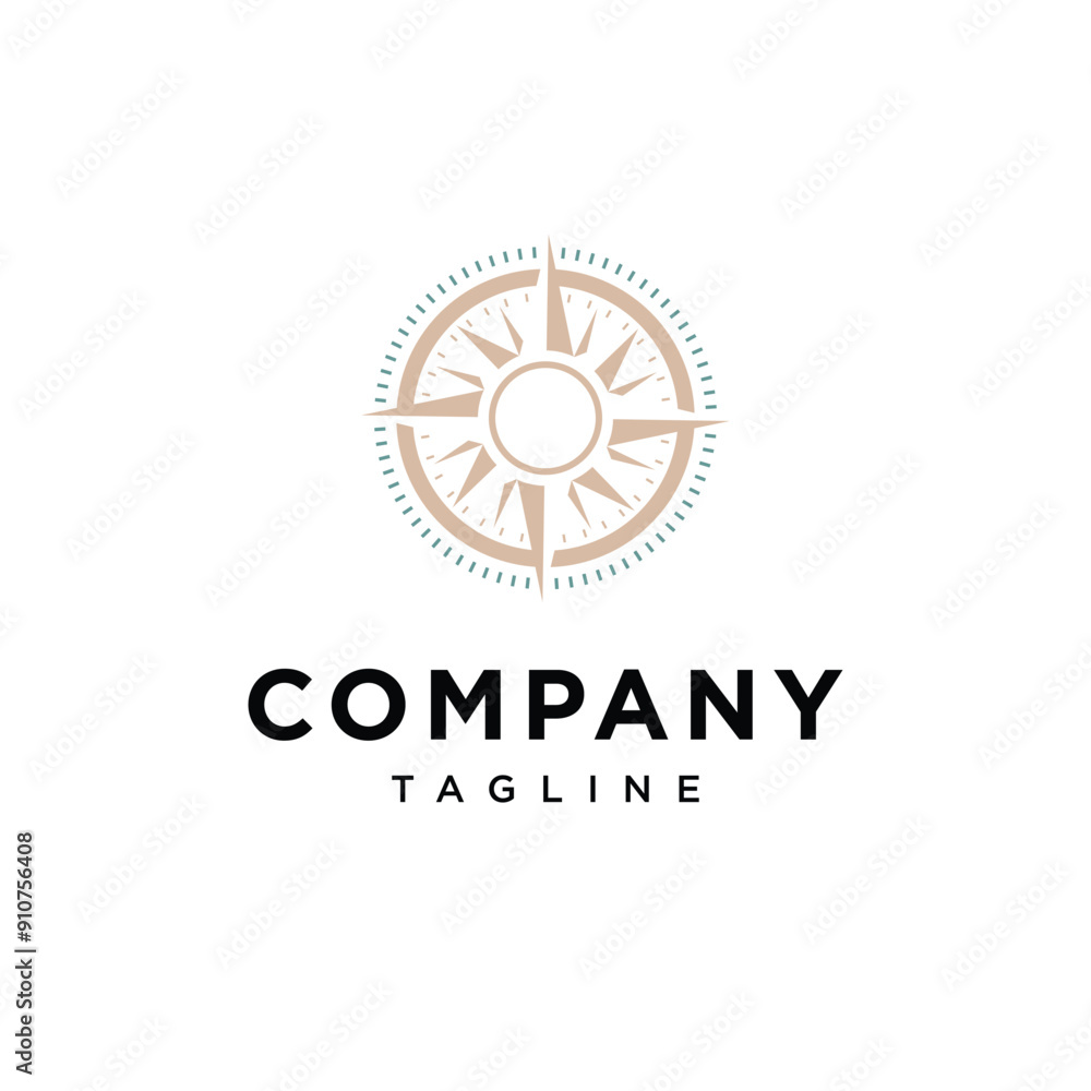 Naklejka premium Elegant Compass logo icon vector