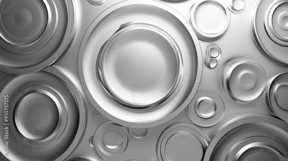 Abstract Circular Composition in Silver Tones Abstract Circular Composition in Silver Tones