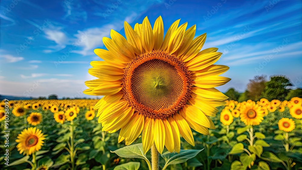 Vibrant large sunflower in full bloom , sunflower, yellow, flower, garden, summer, nature, bloom, petals, vibrant, colorful Vibrant large sunflower in full bloom , sunflower, yellow, flower, garden, summer, nature, bloom, petals, vibrant, colorful
