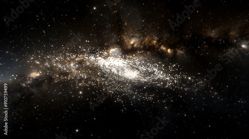 A breathtaking view of a distant galaxy illuminated by countless stars against the backdrop of the cosmos, showcasing the beauty of space.