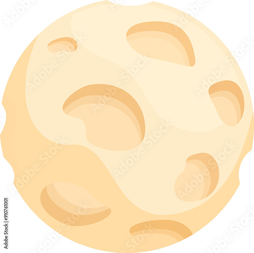 Stylized illustration of the moon's surface is being shown with craters