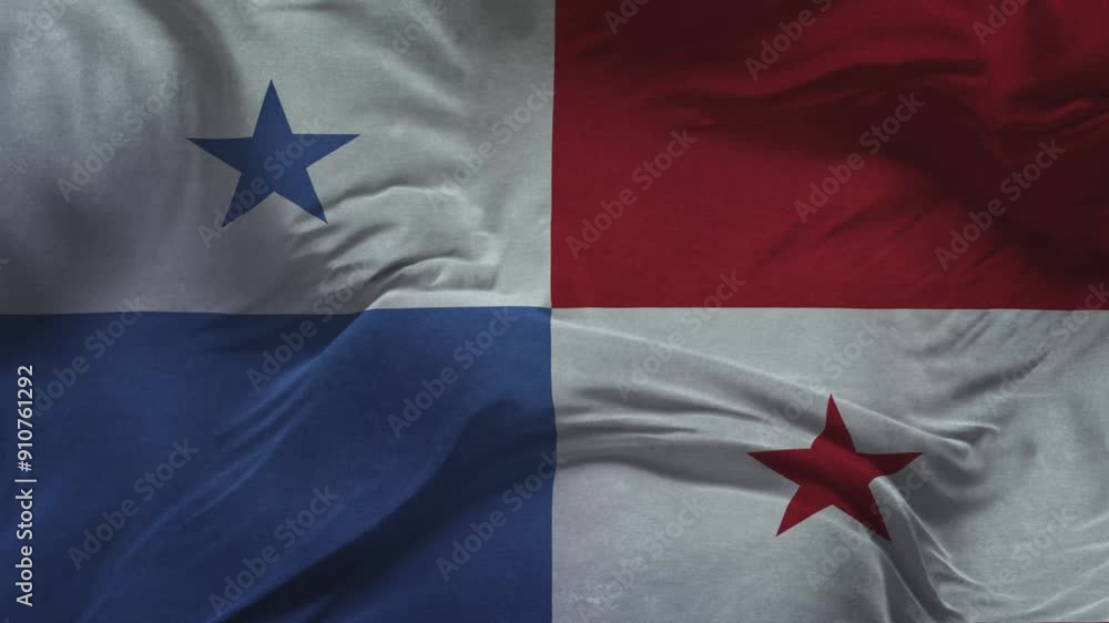 Panama Flag .Slow Motion Cloth Animation -3D Rendering Panama Flag .Slow Motion Cloth Animation -3D Rendering