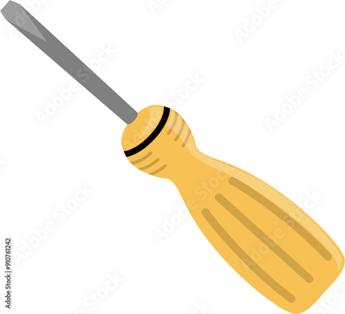 Yellow screwdriver illustration