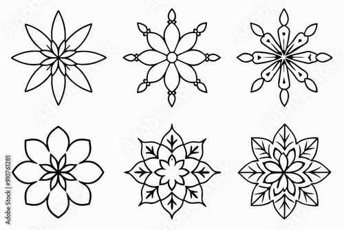 Floral line art illustration showcasing delicate flower themed drawings