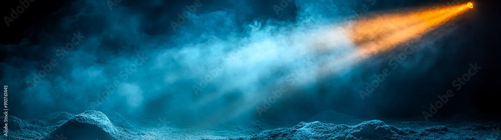 Captivating Scene Illuminated by Powerful Beam of Light - Concept of Depth and Intensity Captivating Scene Illuminated by Powerful Beam of Light - Concept of Depth and Intensity