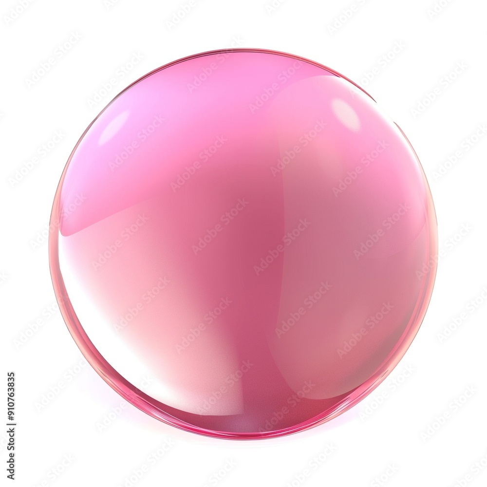 Shiny Pink Glass Sphere with Gradient and Reflection Shiny Pink Glass Sphere with Gradient and Reflection