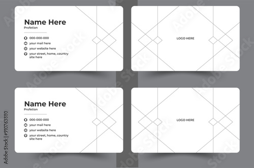 Creative and modern clean corporate name card and business card template. Vector illustration. Stationery design 