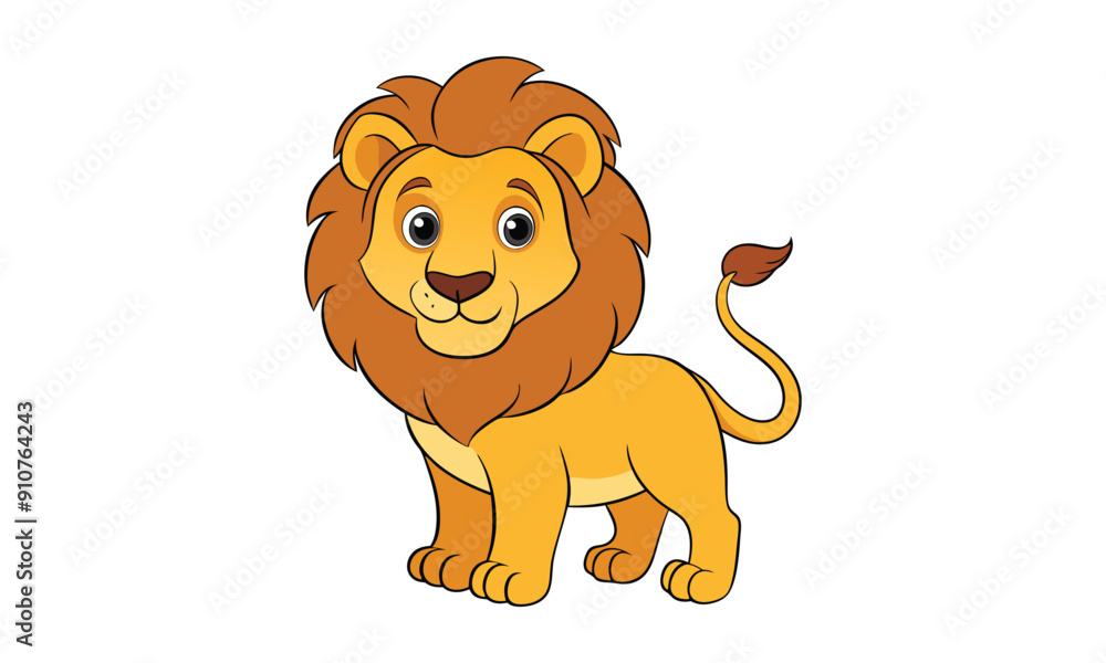 Fototapeta premium cute carton-style lion illustration
